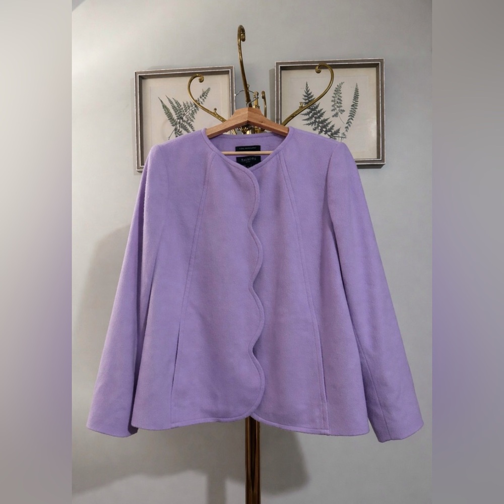 Talbots Lavender Scallop-Front Italian Wool Jacket Blazer